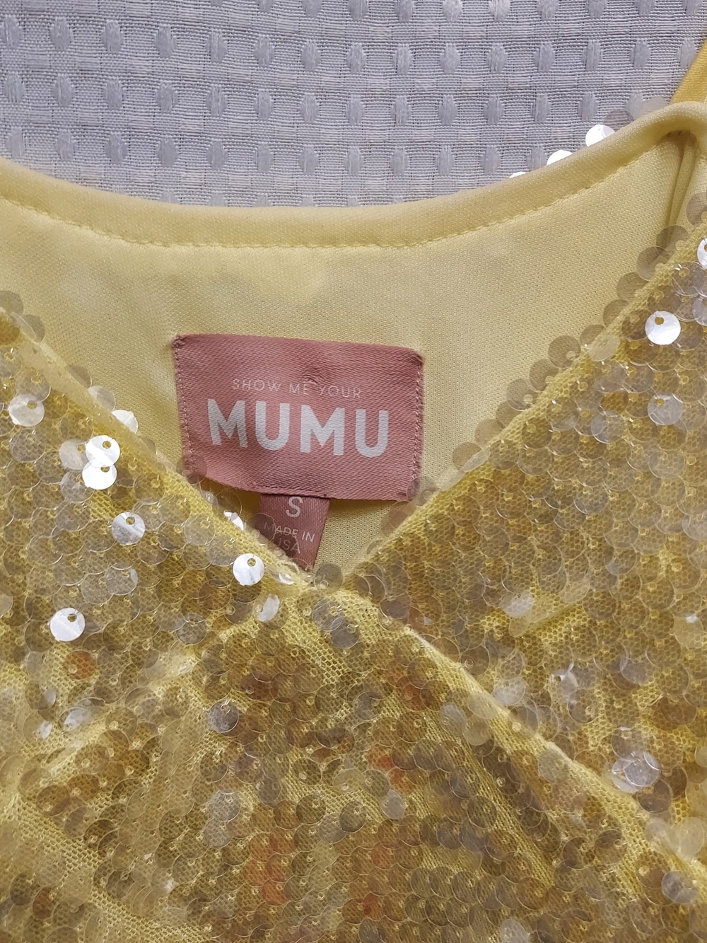 Mumu Yellow Sequin Party Dress